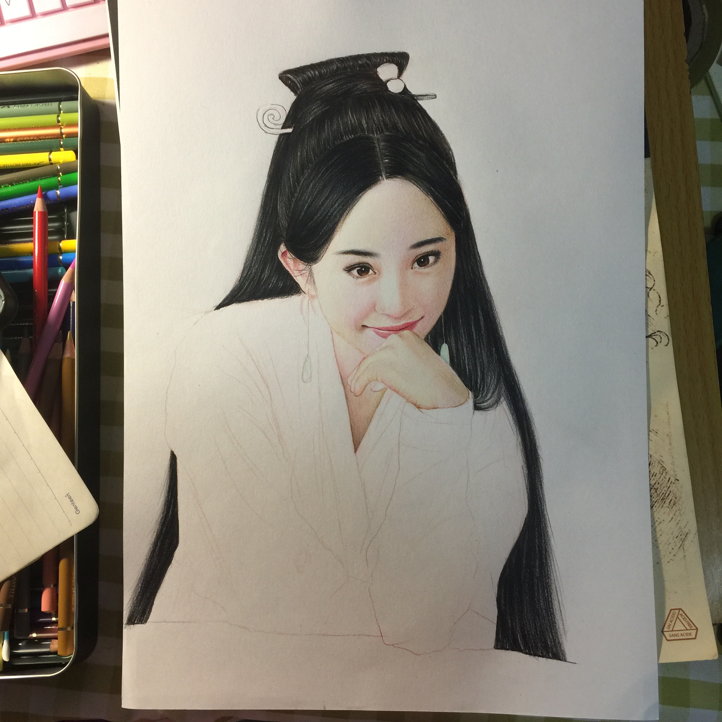 三生三世十里桃花 杨幂彩铅人物肖像