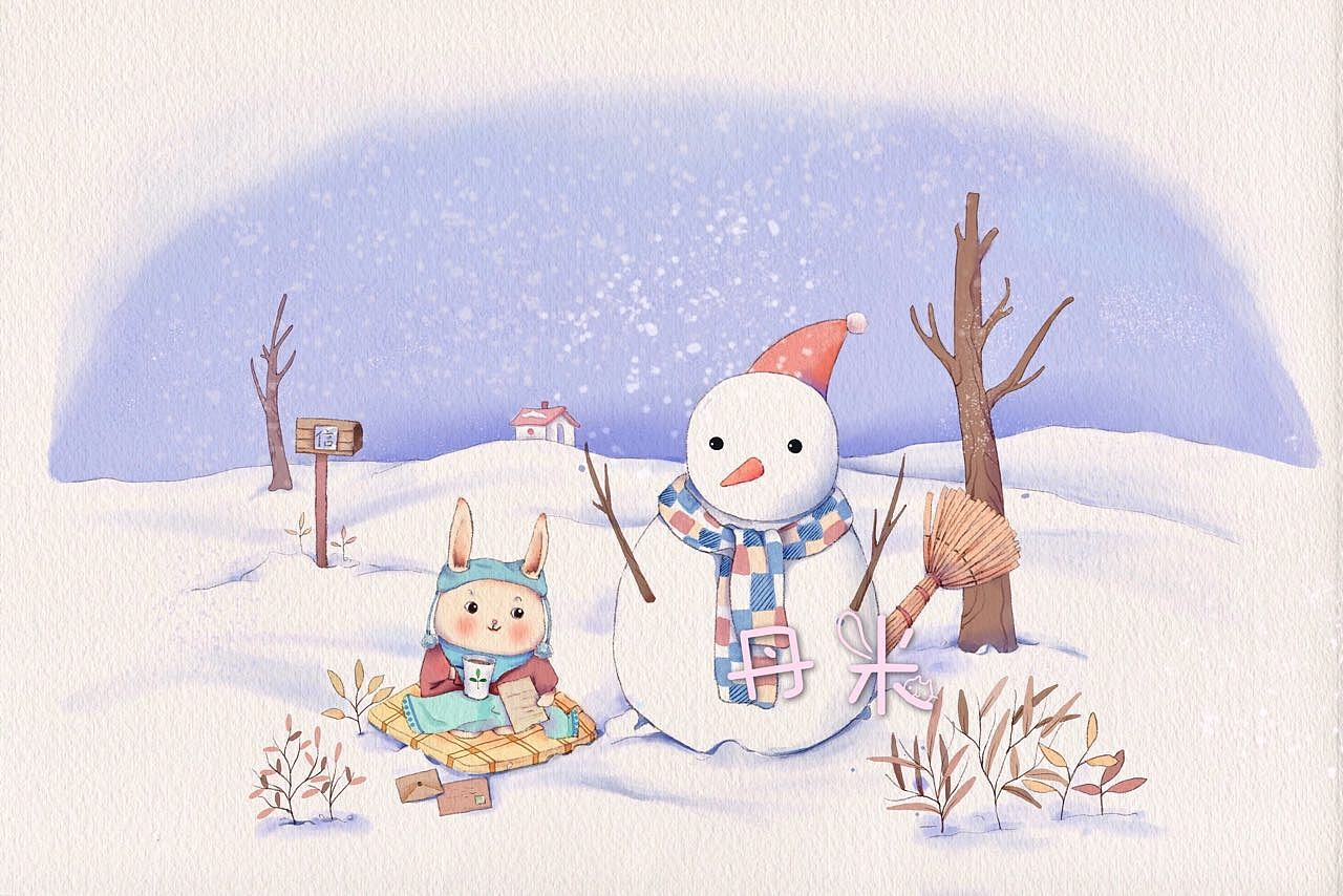 小清新治愈系小动物插画作品