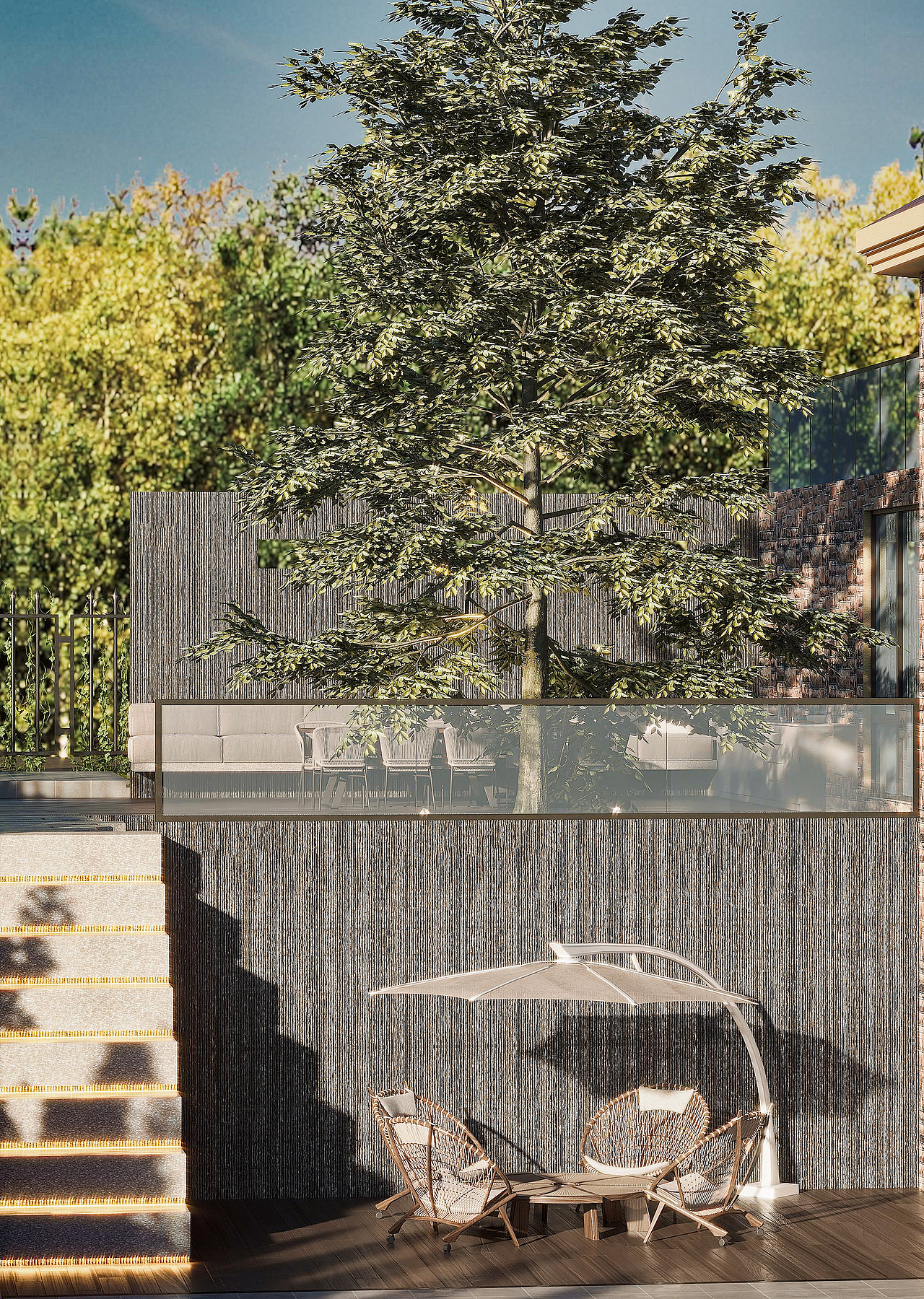 别墅庭院外立面