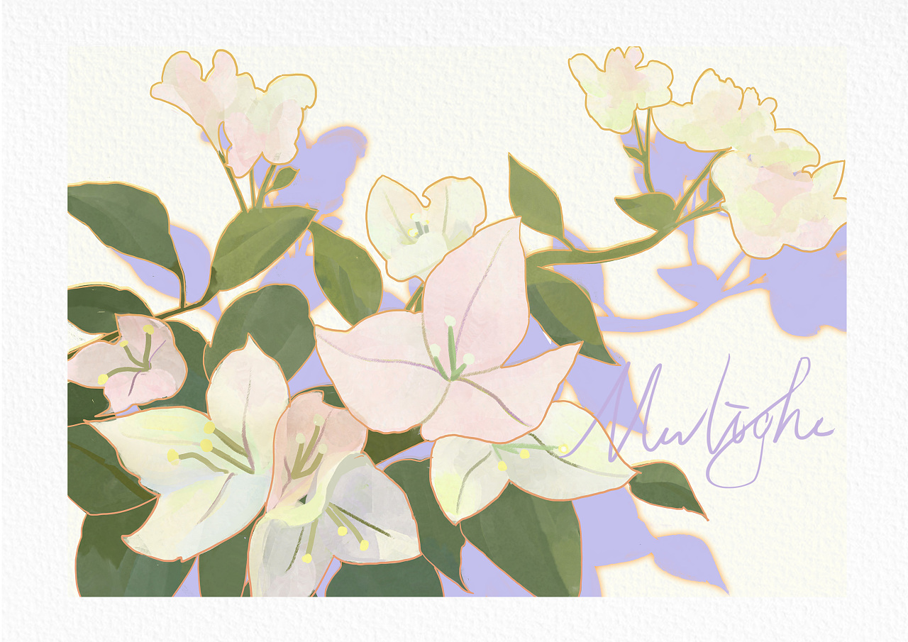 植物平面插画-轻复古