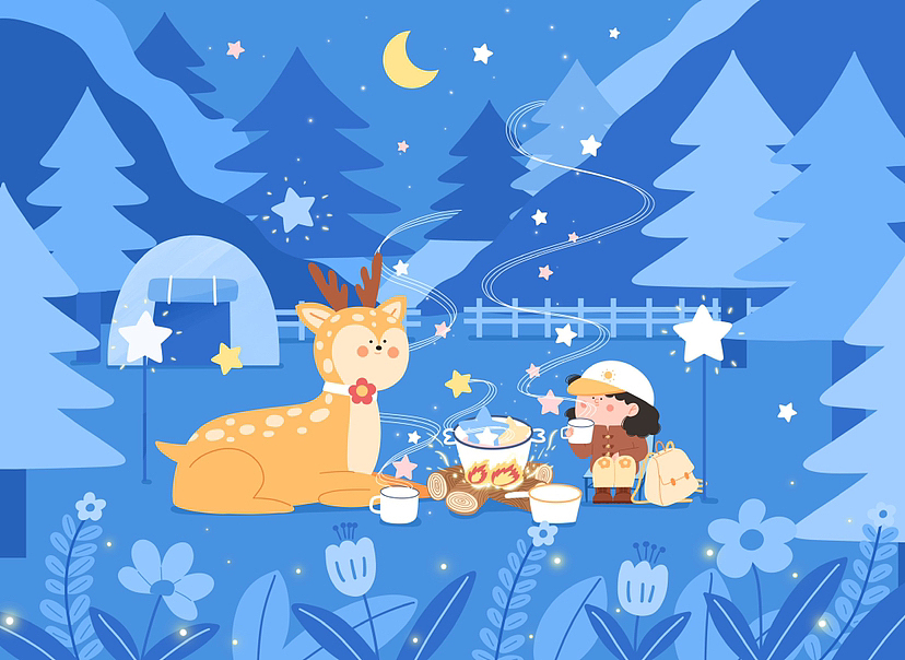 儿童彩色笔包装插画～