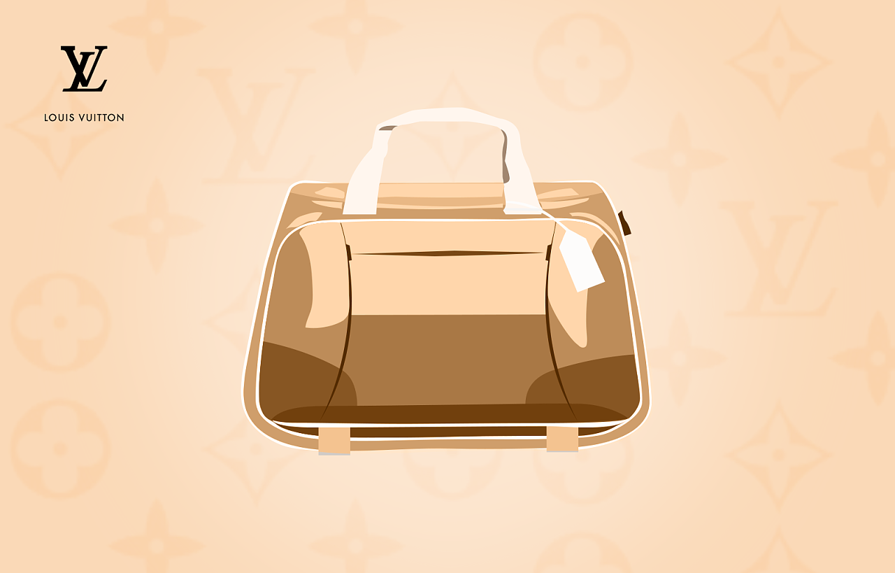 原创拟物化图标-lv旅行包