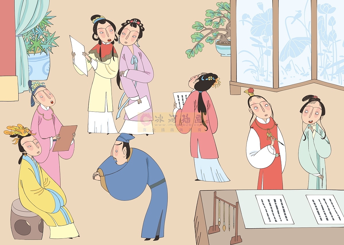 四大名著红楼梦绘本新古风装饰风风格（图ZMjM4ODEyMzky） - 绘本 - 站酷设计师汉图文化公司原创素材 - 站酷ZCOOL