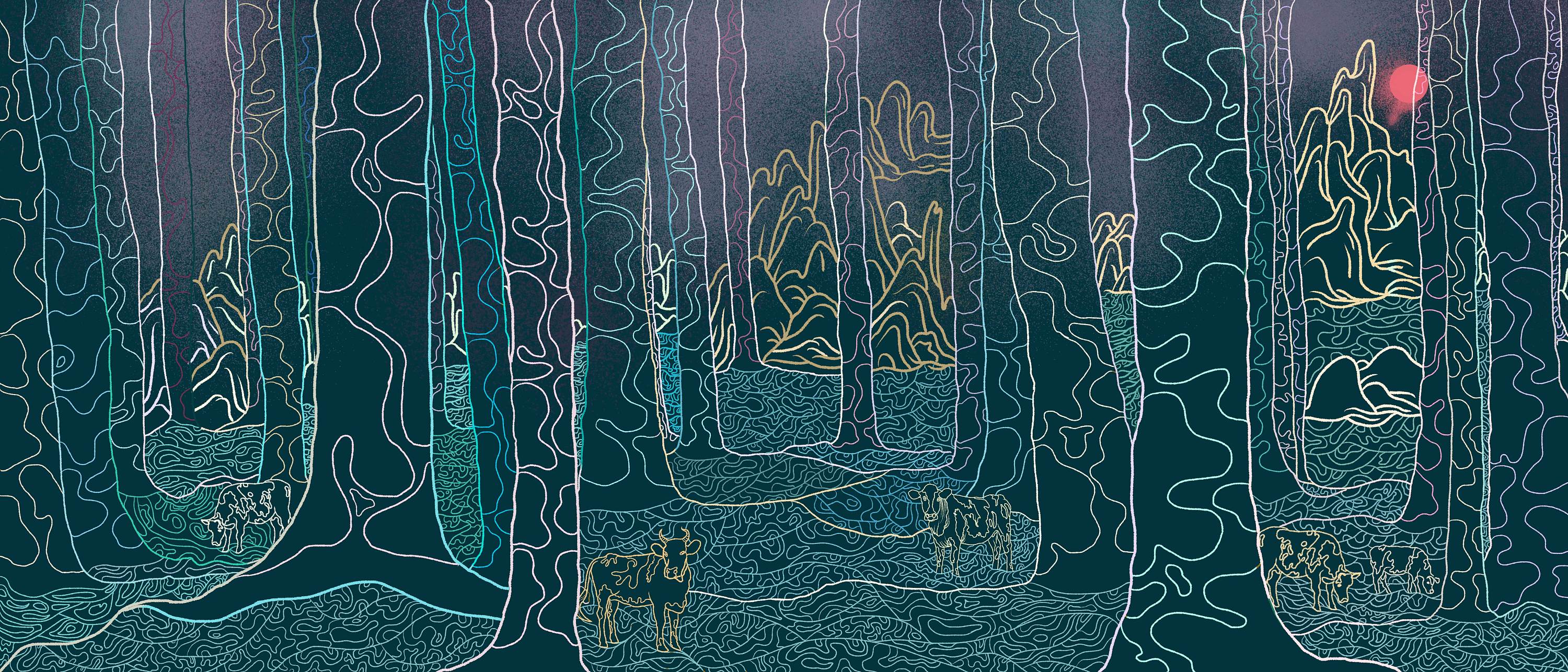 原始牛奶森林 天然有机|插画|商业插画|十日西 - 原创作品 - 站酷