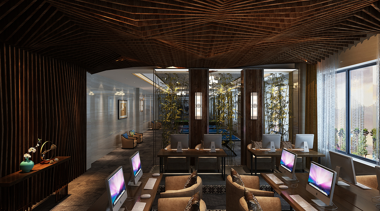 【新中式】娱乐会所-空间设计（图ZMjAyNjI0NjY0） - 家装设计 - 站酷设计师煤油香法原创素材 - 站酷ZCOOL