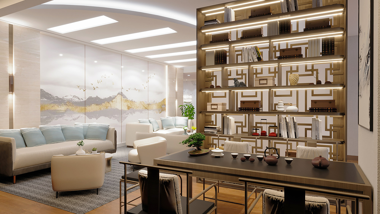 中国银行永清街支行vip楼层设计实景和效果图