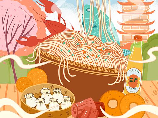 武汉美食插画