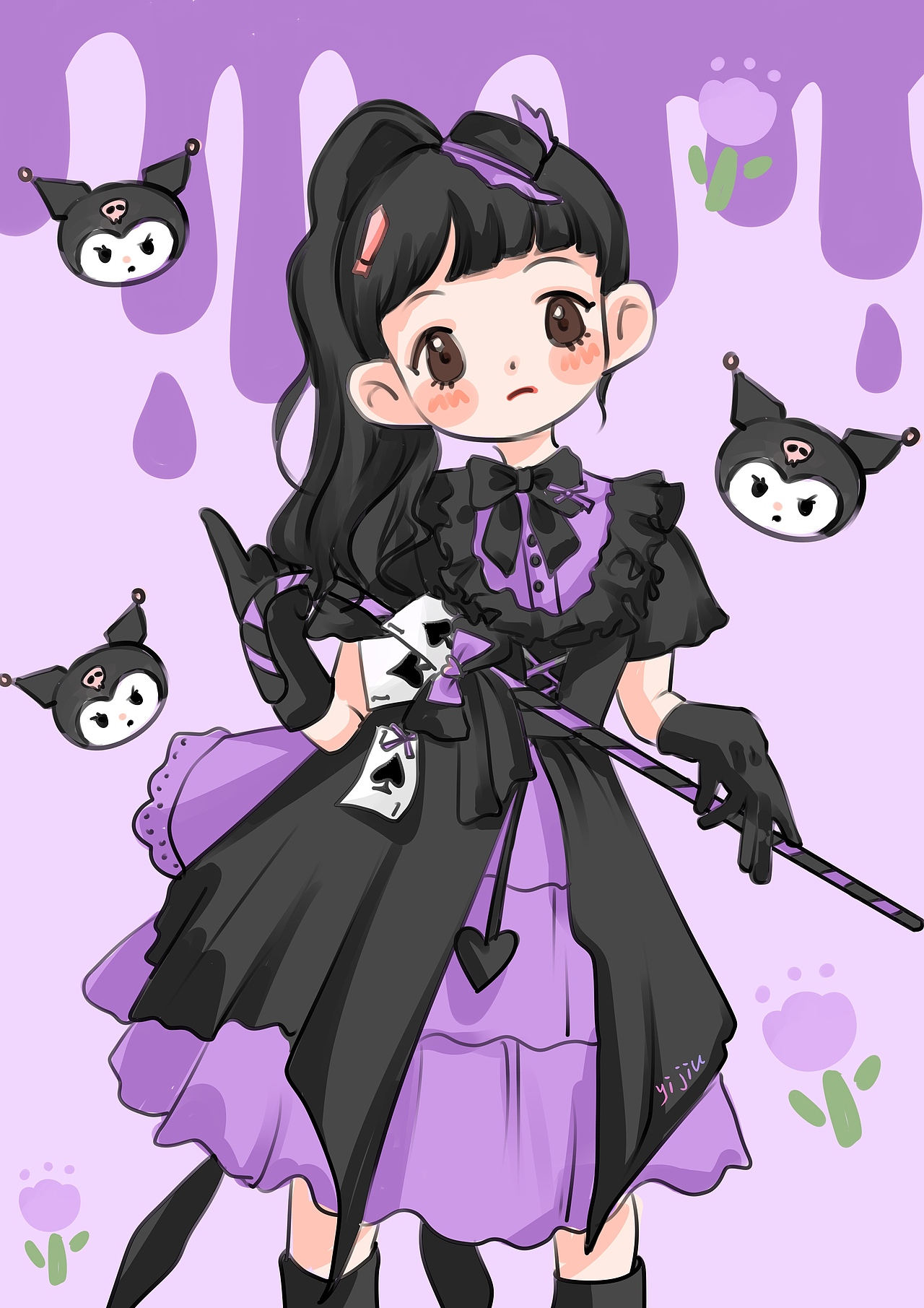 原创插画‖库洛米甜酷girl_一玖画里-站酷zcool