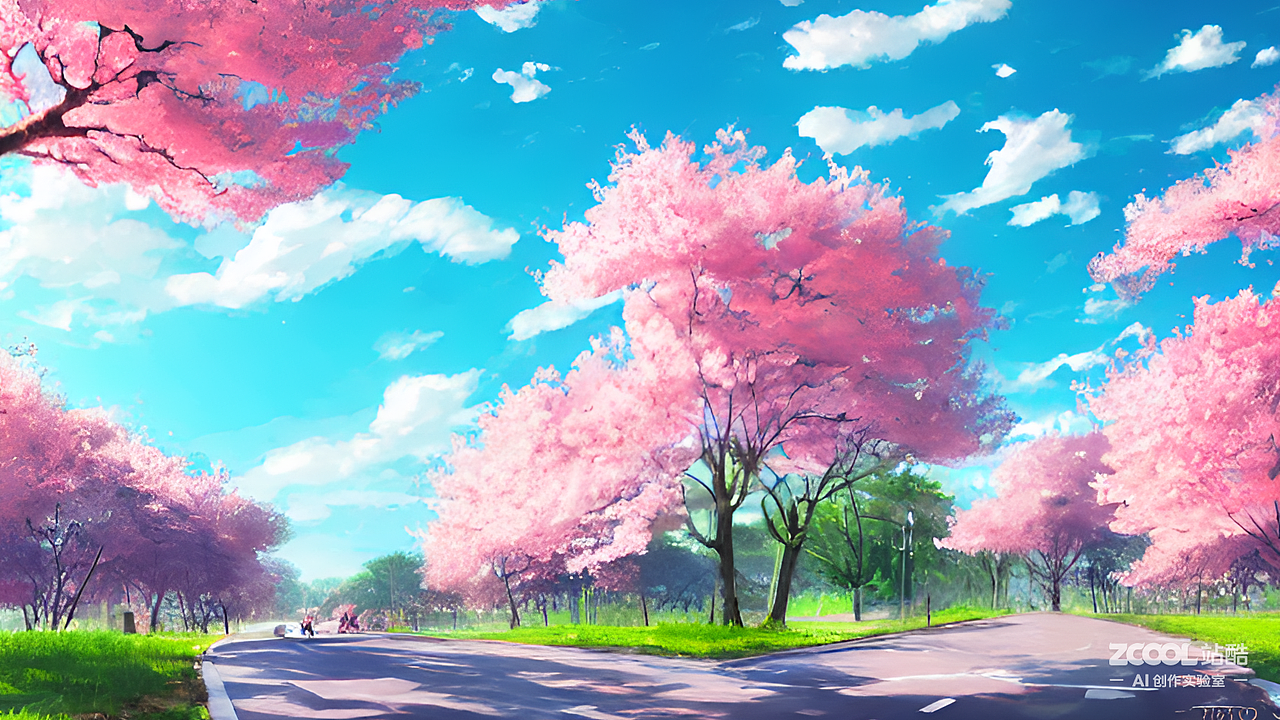 #AI创作实验室#樱花（图ZMzIyNDQ3NDA0） - AI作品 - 站酷设计师茶与原创素材 - 站酷ZCOOL