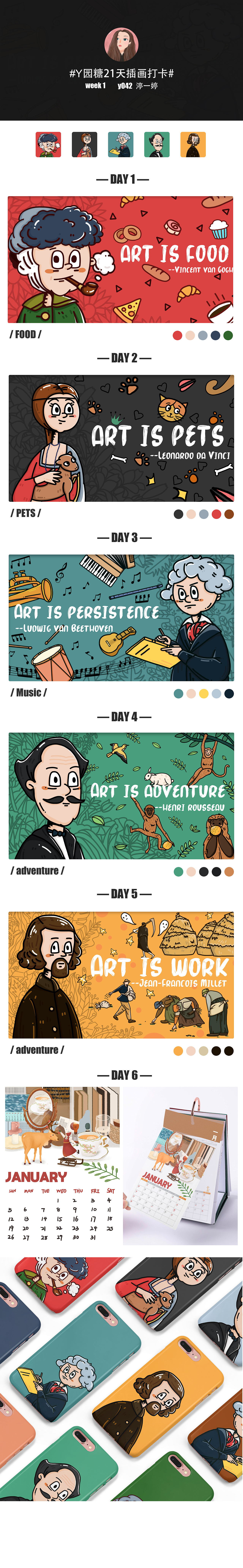 Y园糖21天插画打卡 week1总结（图ZMTkwMjY1NTI0） - 创作习作 - 站酷设计师渟渟子衿原创素材 - 站酷ZCOOL