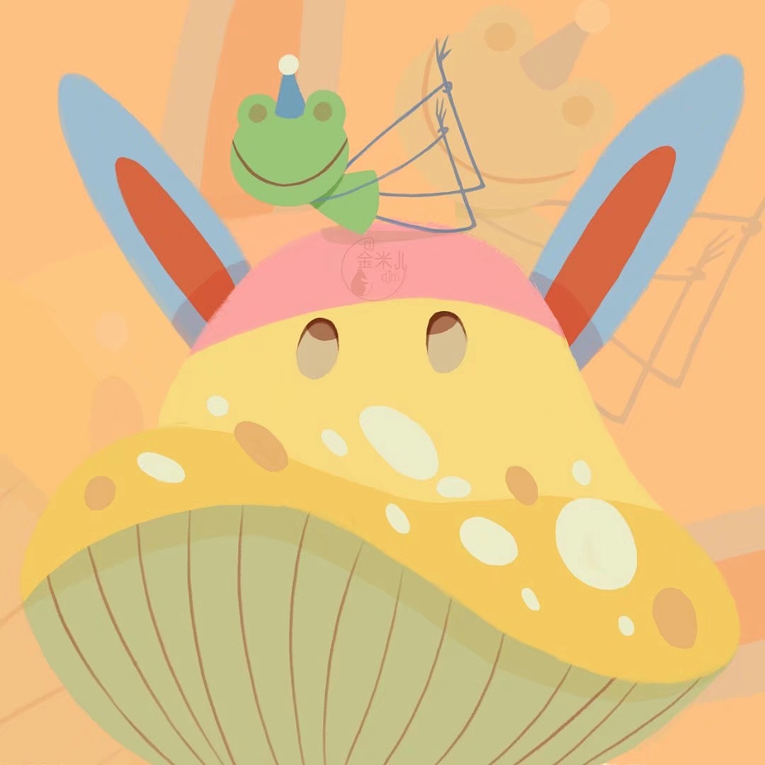 《魔菇与蛙先生》原创插画（图ZMjM0MjM5NzY0） - 儿童插画 - 站酷设计师金米儿原创素材 - 站酷ZCOOL
