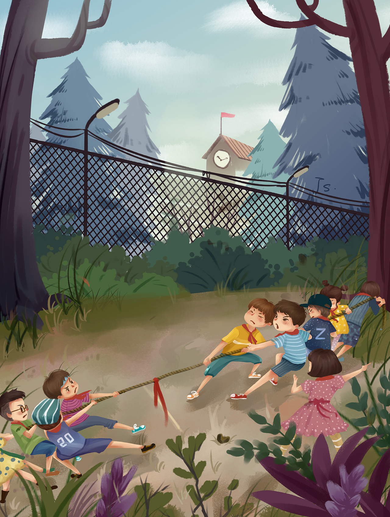 《学校的拔河比赛》