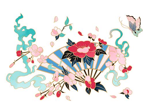 国潮插画-南梦蝶影