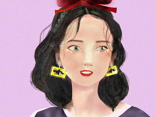 水彩画   陈小纭的白雪公主造型
