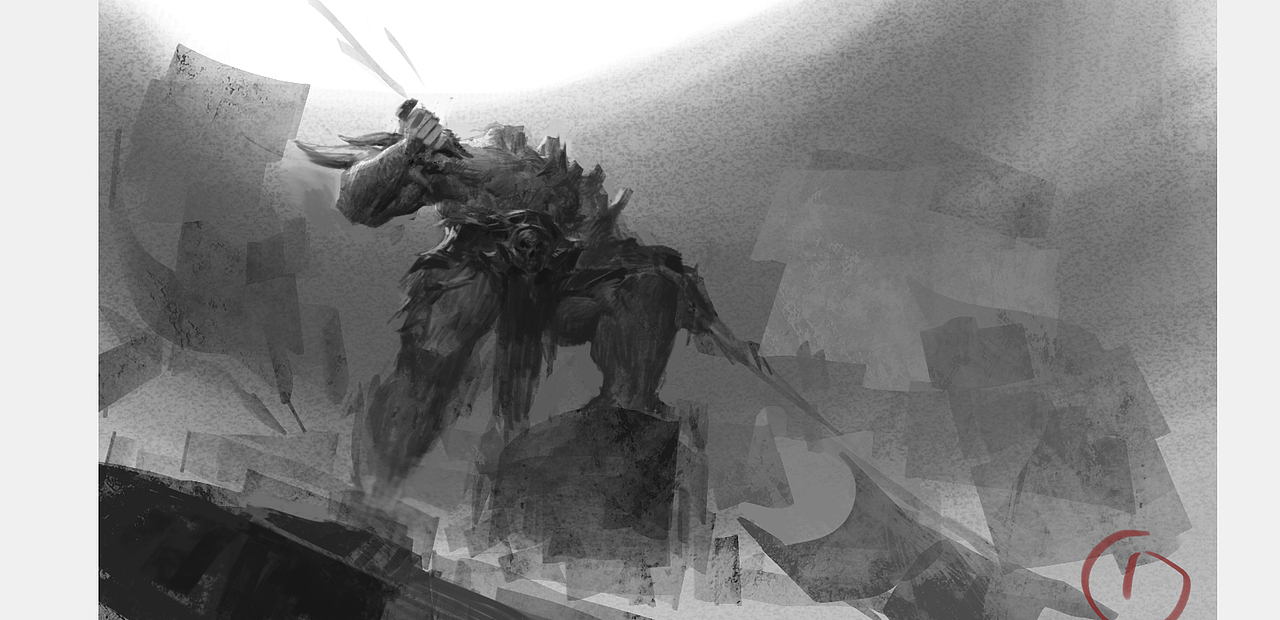 山海经·刑天（图ZMjMzNDA1NTMy） - 商业插画 - 站酷设计师不想当画家的Leo原创素材 - 站酷ZCOOL