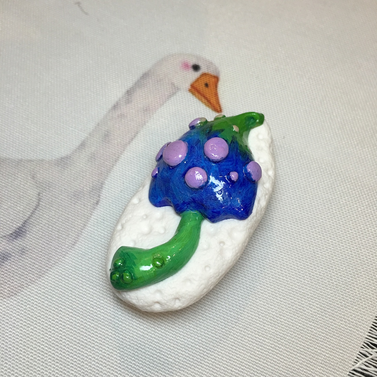 马蚁手作-风蚀蘑菇软陶胸针