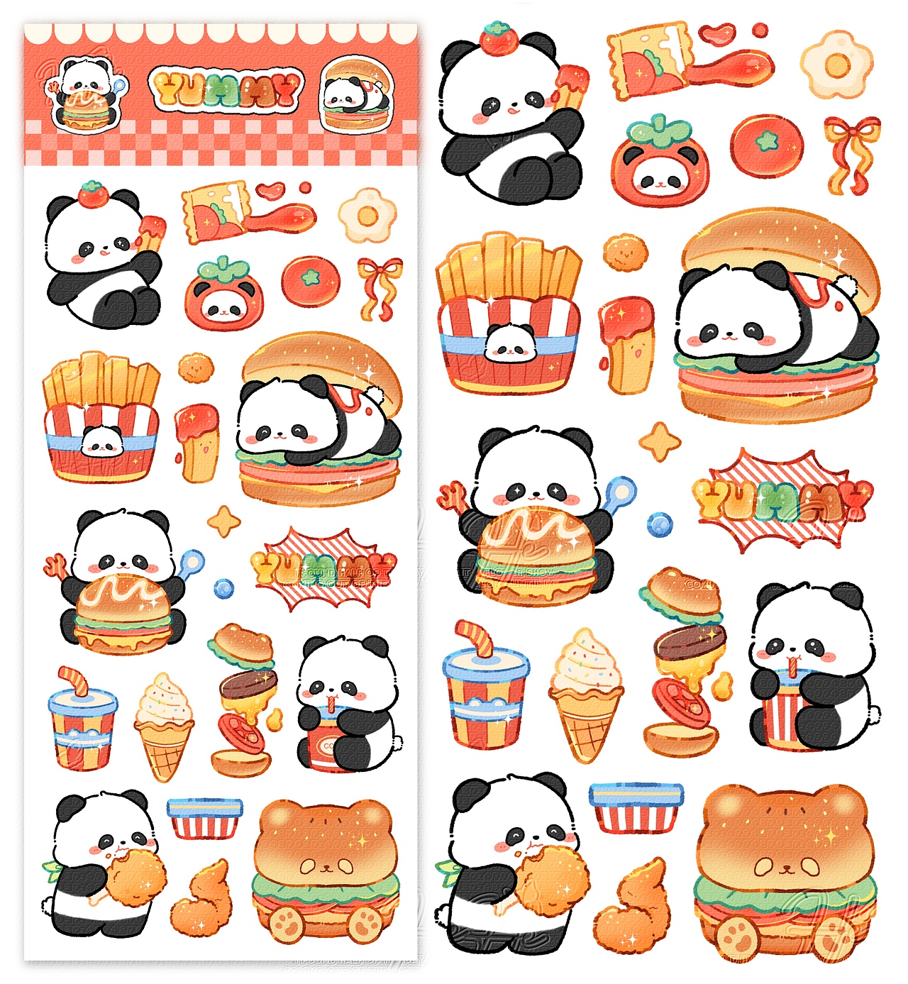 熊猫美食系列（图ZMzgxNDE5Mjg0） - 艺术插画 - 站酷设计师youki倩原创素材 - 站酷ZCOOL