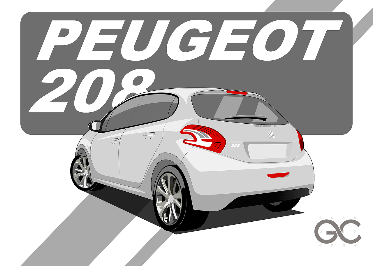 PEUGEOT 208（图ZMTg5MTcwMDUy） - 艺术插画 - 站酷设计师g1030809原创素材 - 站酷ZCOOL
