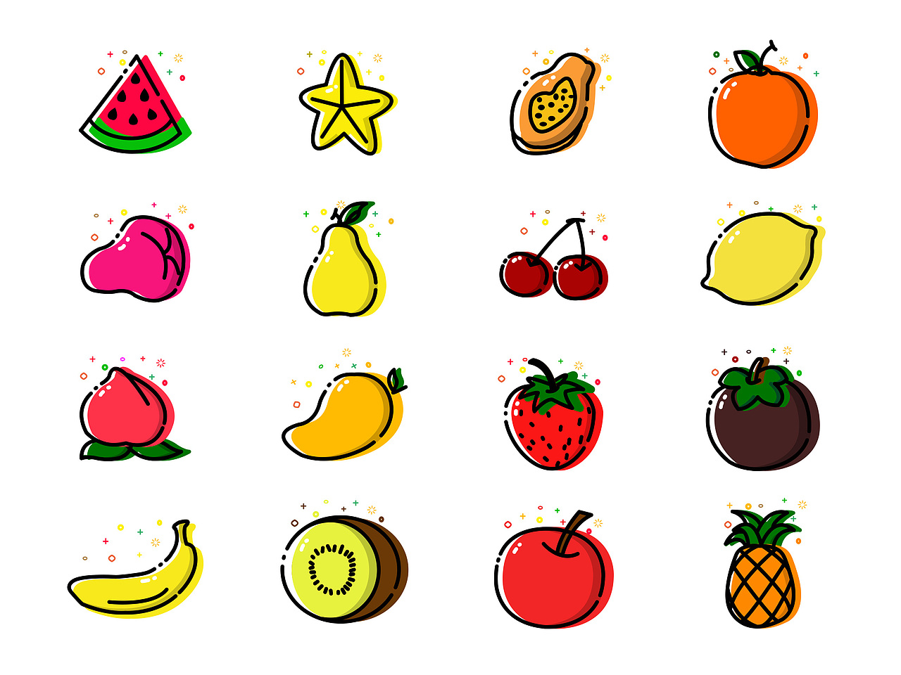 水果MBE风格图标（图ZMTQyOTYzMTA4） - 图标 - 站酷设计师设计个宇宙原创素材 - 站酷ZCOOL