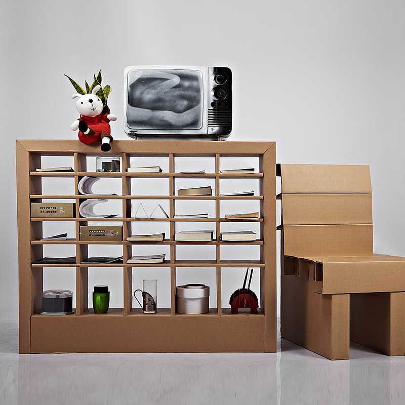 纸匠杂志架展示架 | 瓦楞纸样品柜 创意环保置物架