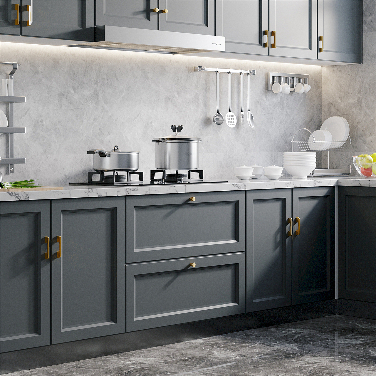 产品渲染-门把手合集