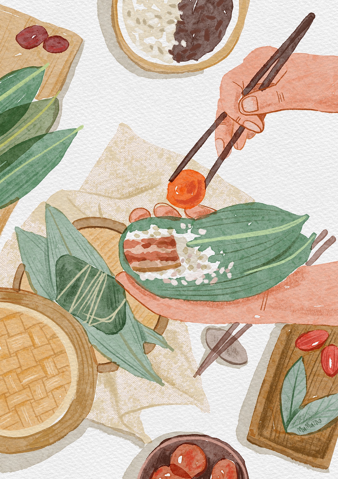 端午节粽子插画