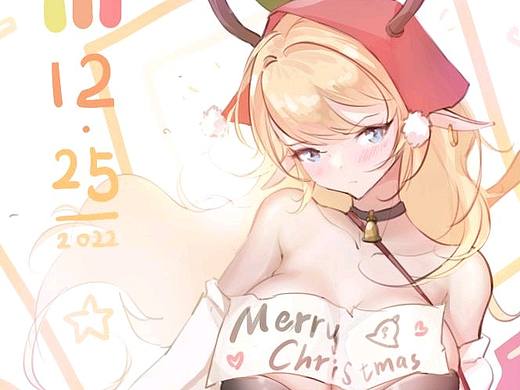 女精灵送圣诞祝福～（个人主页-ZNjM0NDAzOTY=） - 创作习作 - 站酷设计师lypping梁平平原创素材 - 站酷ZCOOL