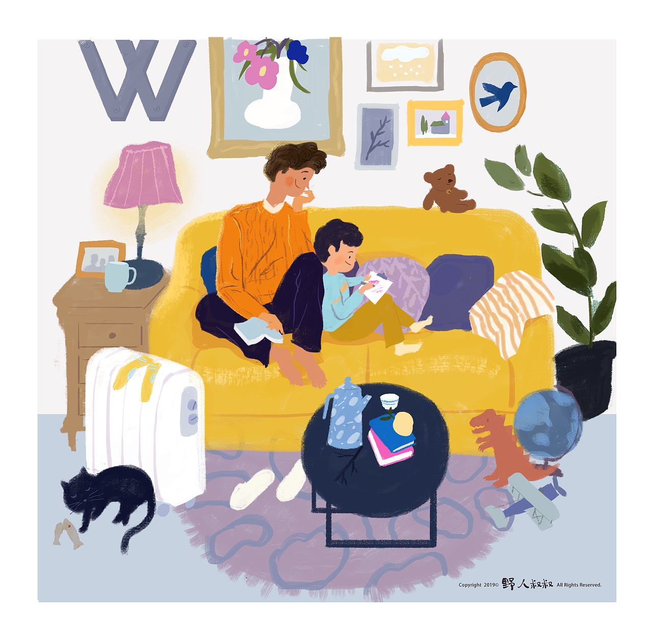 家庭日常（图ZMTQwODEzMTYw） - 商业插画 - 站酷设计师野人叔叔原创素材 - 站酷ZCOOL