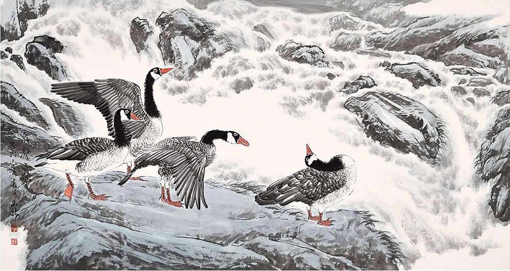 画家董玉新，当代主题性花鸟画领军人物（图ZMjg1MDM1MDA4） - 绘画 - 站酷设计师易阁字画网张小克原创素材 - 站酷ZCOOL