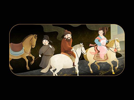 大唐风韵—成都地铁2号线游览图插画