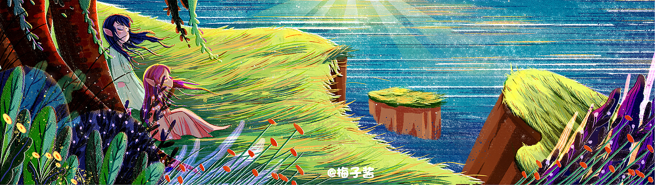 《鲸奇》（图ZMjg5ODk3MjAw） - 商业插画 - 站酷设计师梅子酱zj原创素材 - 站酷ZCOOL