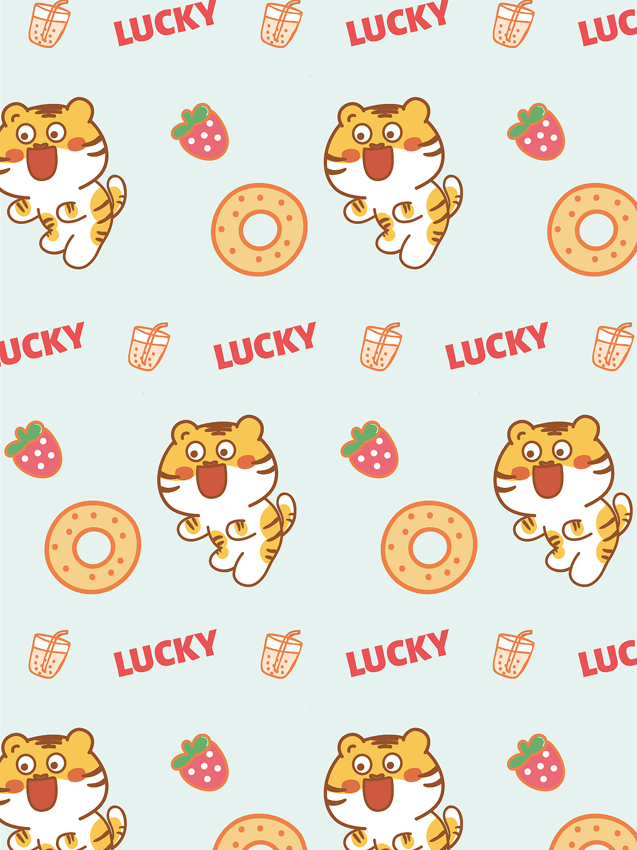 胖虎卡通可爱小老虎插画表情包ip形象