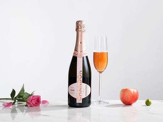 美食酒类产品摄影|MOSSEL 夏桐（Chandon）桃红葡萄酒