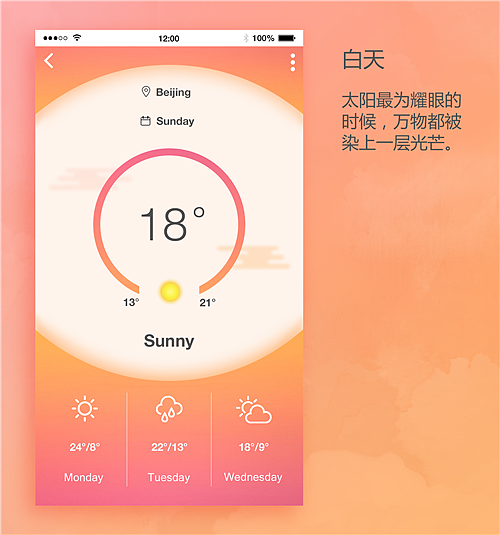 PS 天气APP界面渐变（图ZNzg2MjcyNTY=） - APP界面 - 站酷设计师ga0Xue原创素材 - 站酷ZCOOL