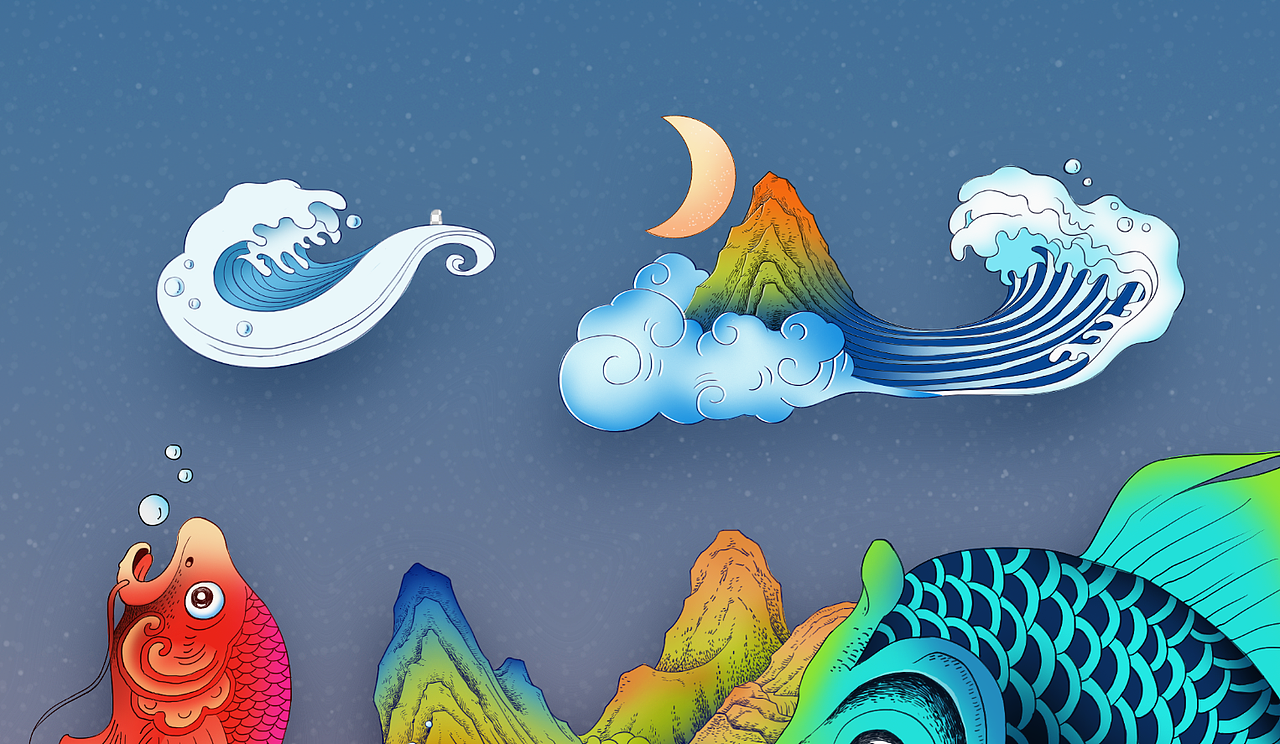 《山海》插画作品