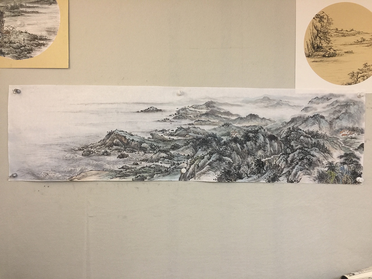 国画写生,崂山仰口,提名-海纳百川