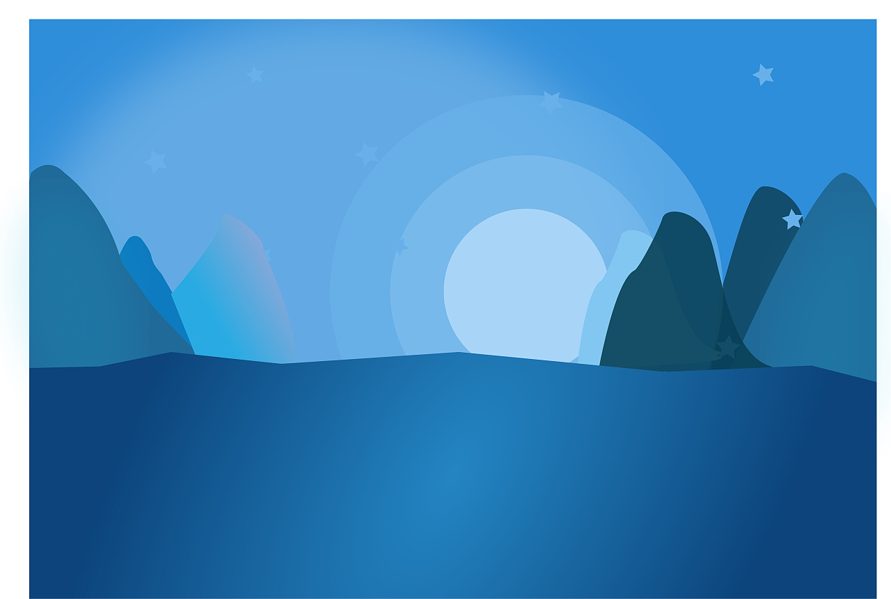 临摹扁平化的山