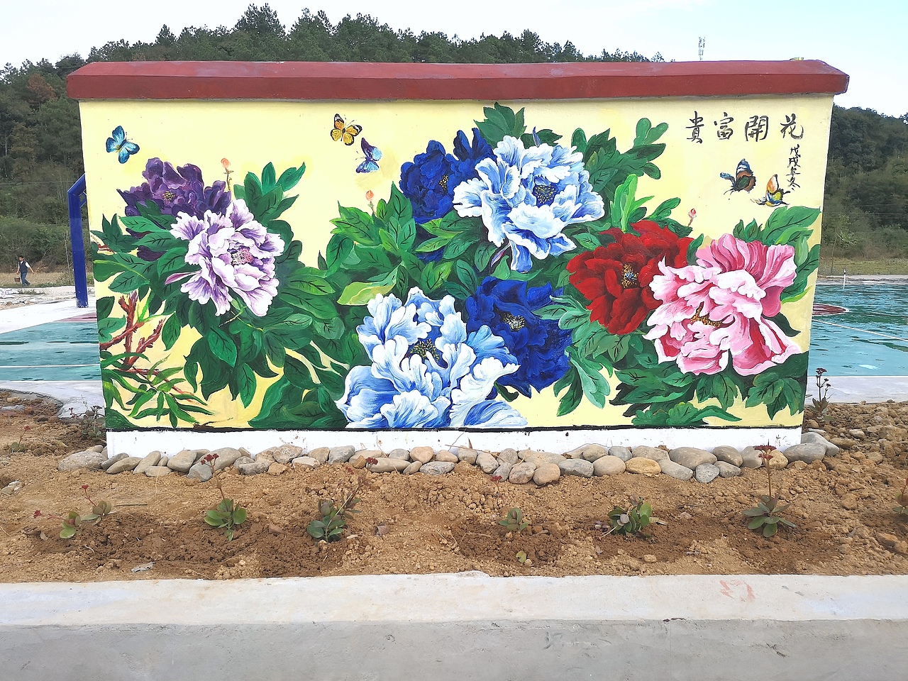 乡村墙绘 | 牡丹花开