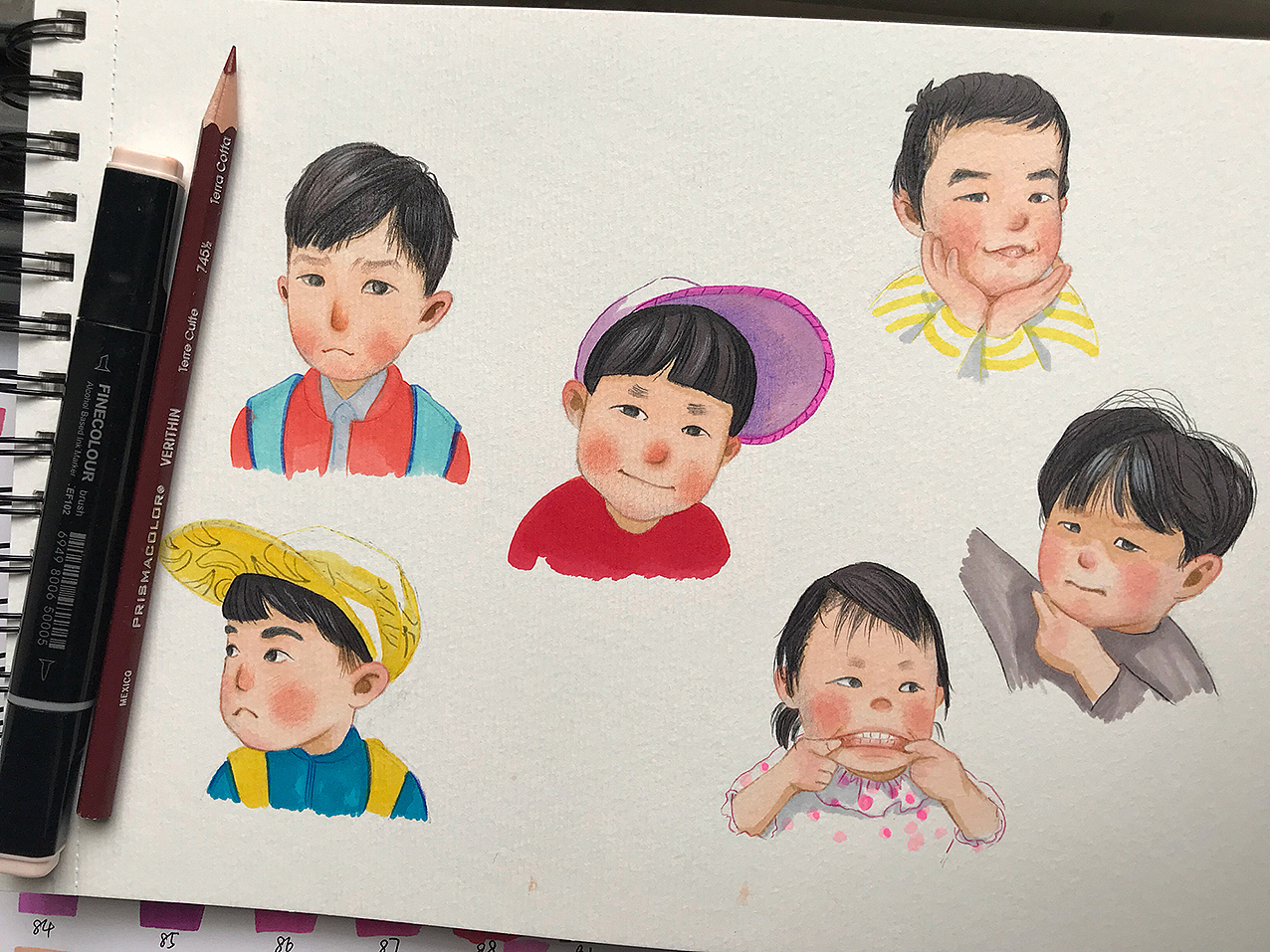 小朋友头像（图ZMTExNDM0Mzgw） - 儿童插画 - 站酷设计师瑶瑶啊瑶到外婆桥原创素材 - 站酷ZCOOL