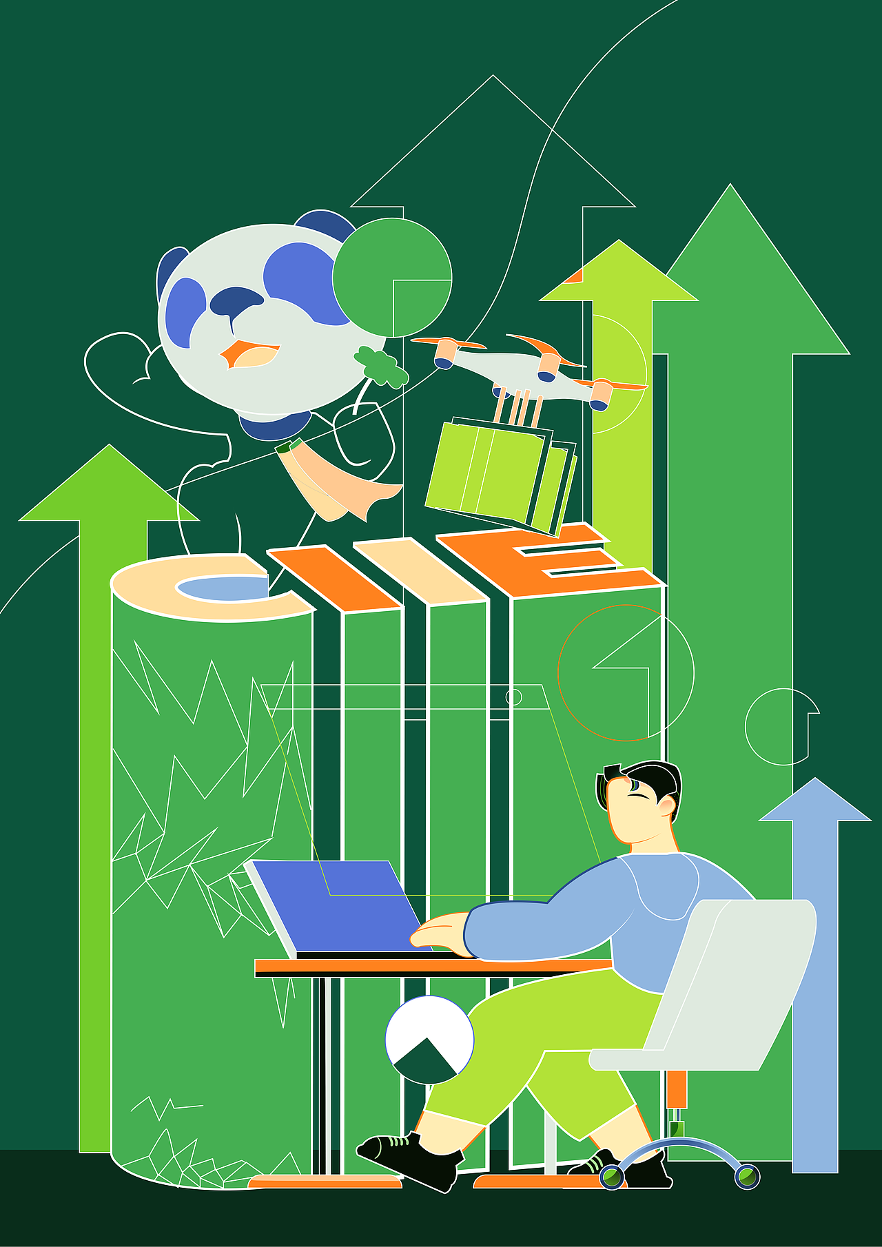 新一期日报风插画《中国国际进口博览会》