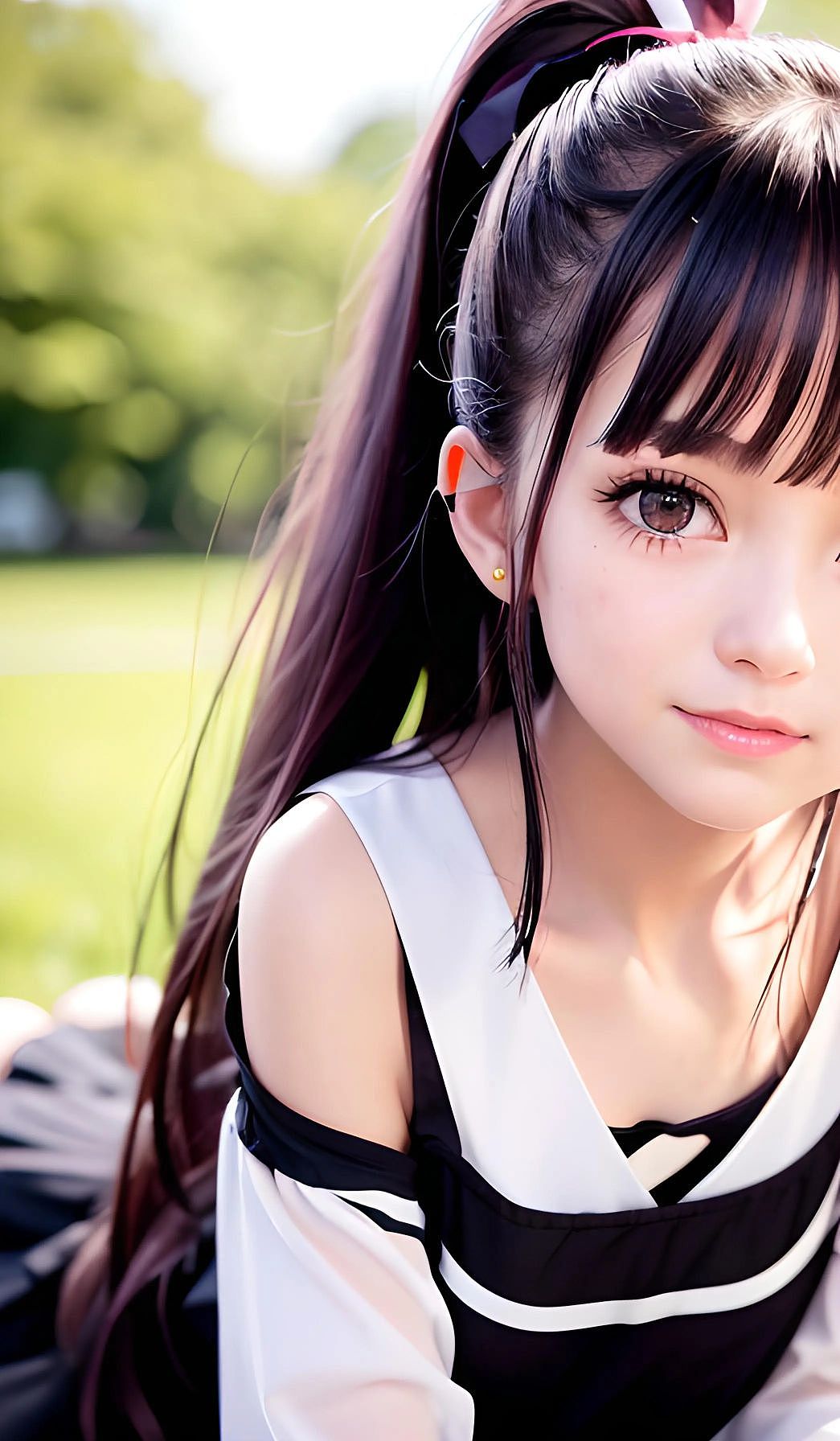 校园里的马尾女孩