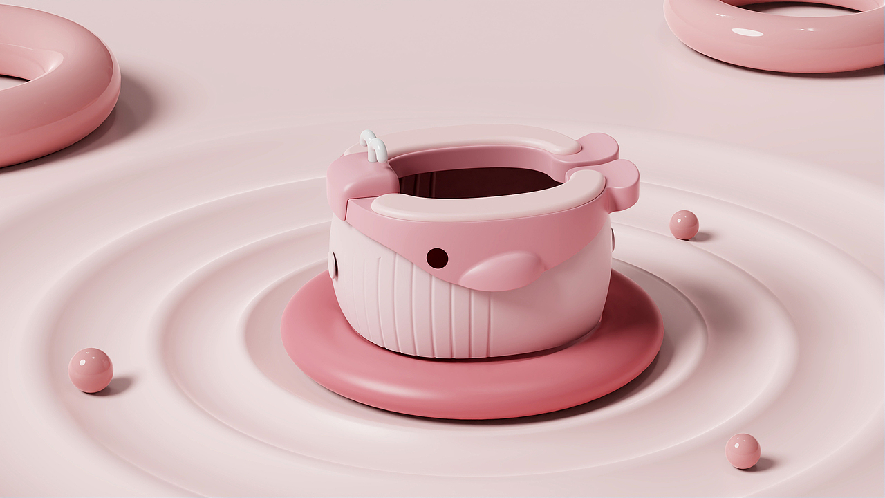 遨游的鲸鱼儿童拉臭臭器｜梦研社儿童马桶设计