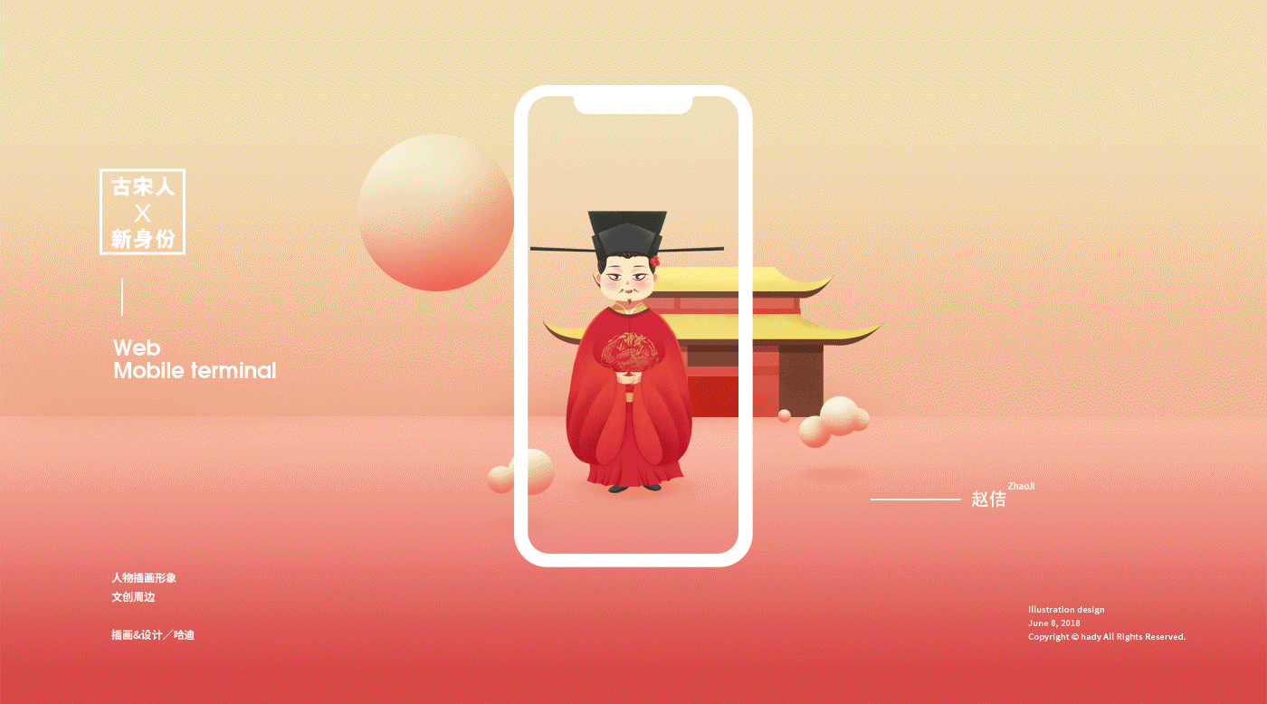 宋徽宗形象IP设计（图ZMTIwNDM0NjA4） - 主题/皮肤 - 站酷设计师哈迪原创素材 - 站酷ZCOOL