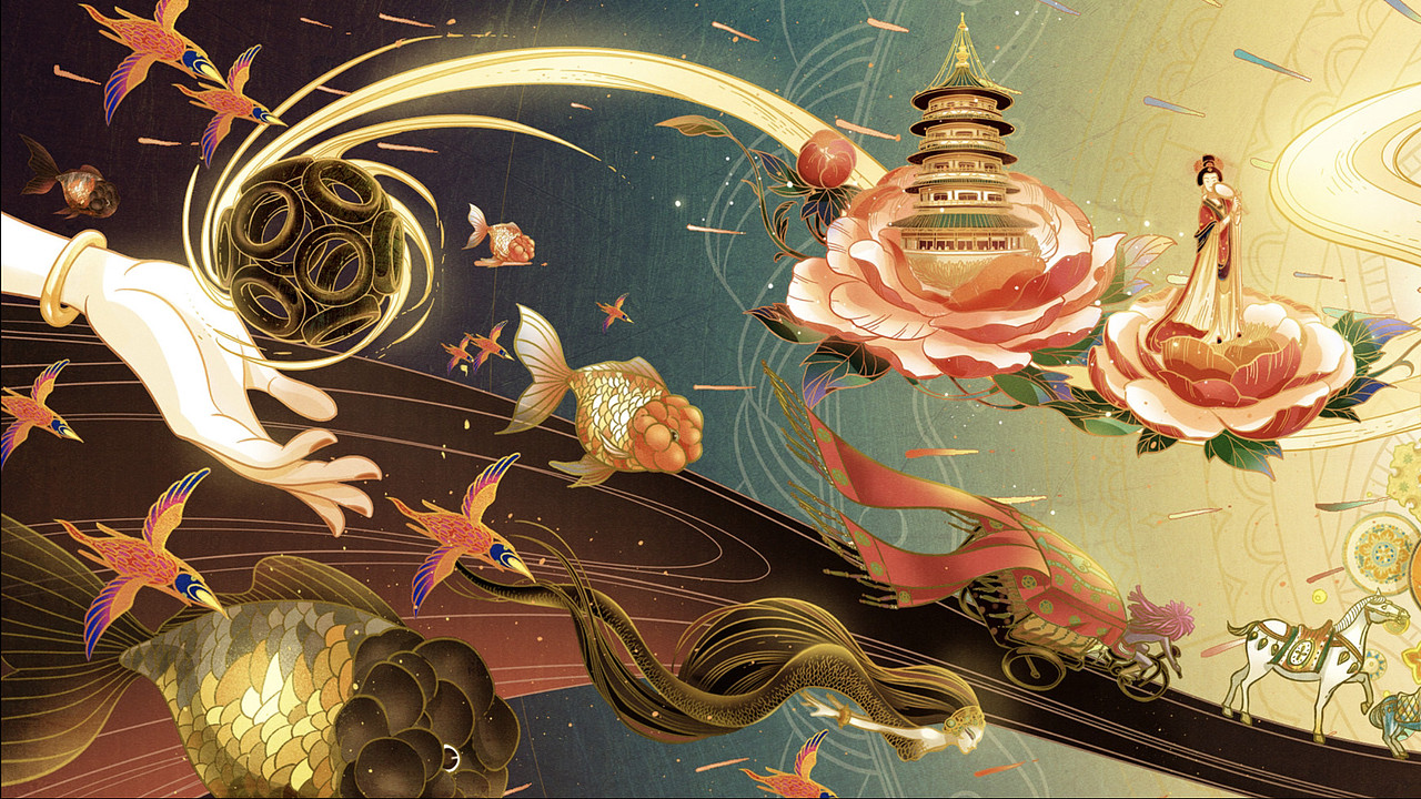 我身在世外# 腾讯动漫×洛阳×山河社稷图 宣传插画