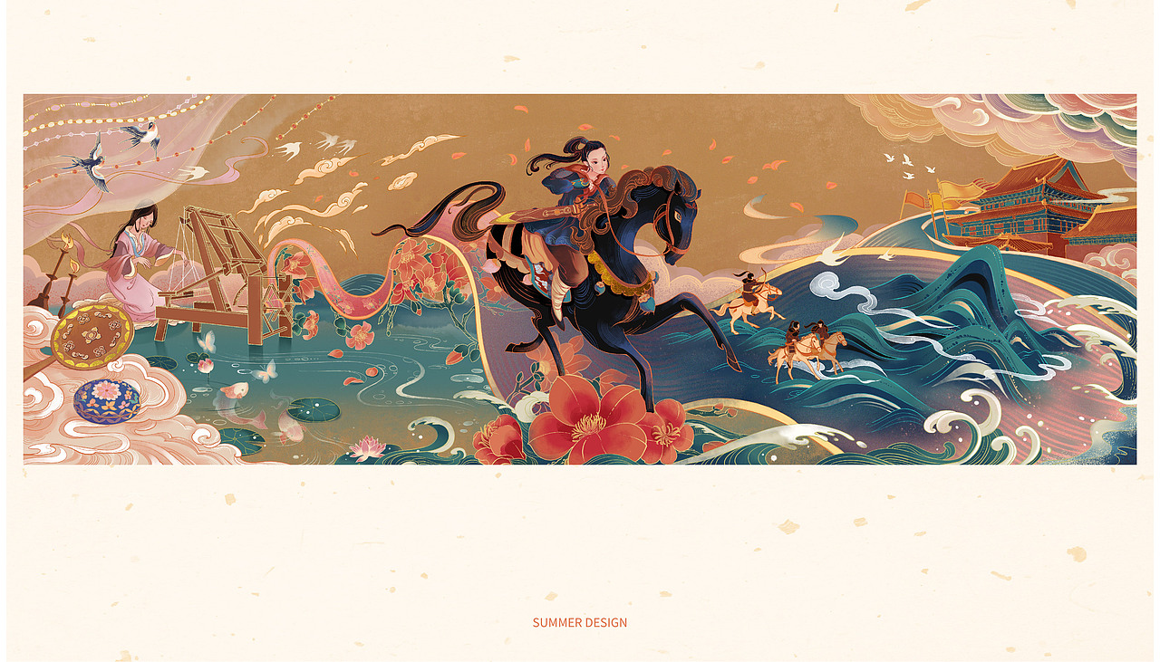 汉服品牌插画长卷（图ZMjI4MzE1MDYw） - 商业插画 - 站酷设计师Summer梓轩原创素材 - 站酷ZCOOL