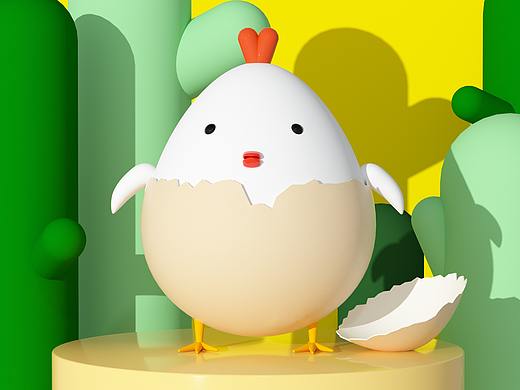 【庞门正道C4D卡通IP比赛】蛋壳鸡鸡
