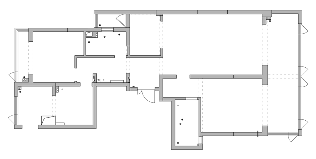 小好家原始户型方正且开阔,空间可塑性非常强。除了她希望的空间结构与功能之外,对于动线也需要进行合理规划,屋内原本狭长的过道,通过功能划分与梁位结构破除,形成纵深感,将原本客厅的位置增加西厨区域,从而形成LDK一体化(Living Room+Dining Room+Kitchen),除此之外我们还把客卫原本紧凑的空间打造出四分离客卫,使整个功能动线合理且舒适。
<br><br><br> ▼ 设计元素