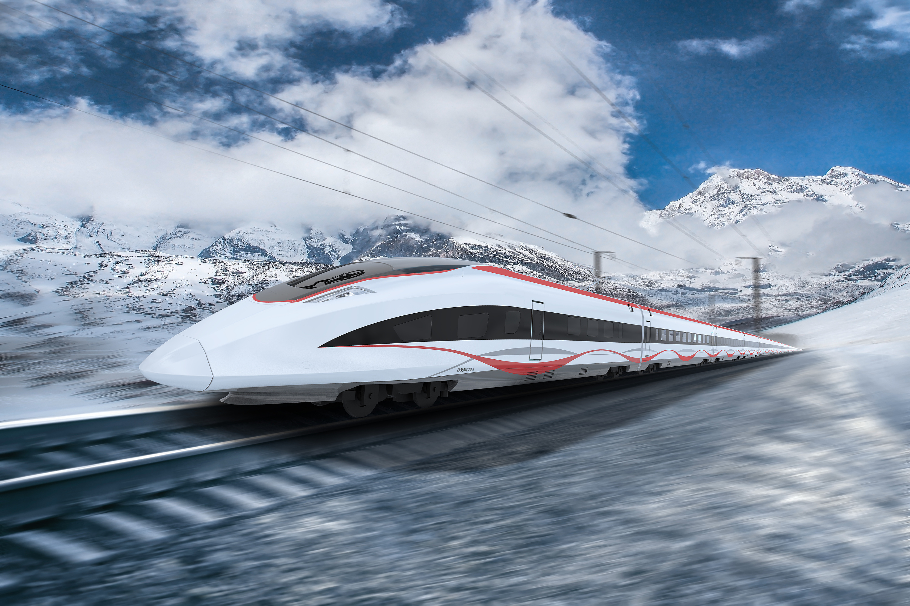 石皮设计工作室动车组渲染修图