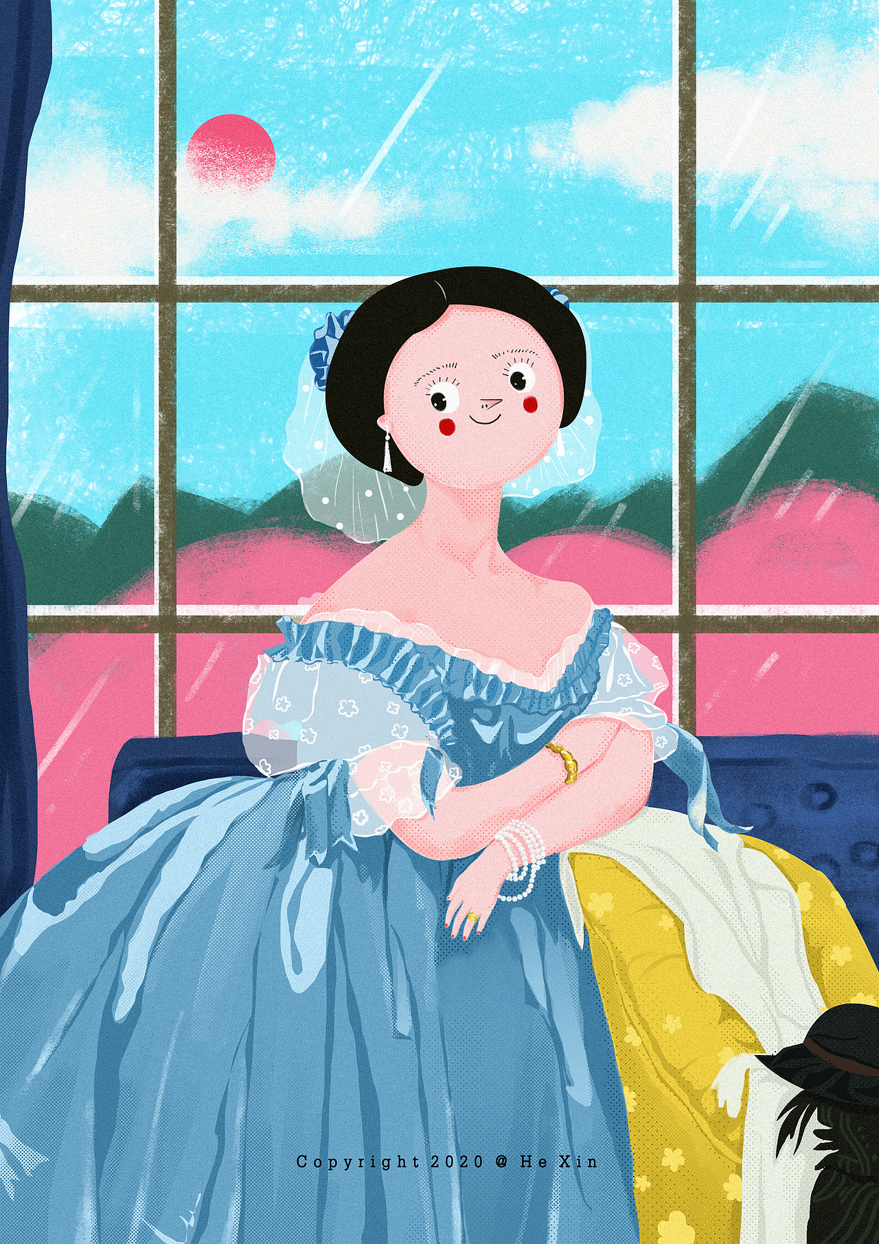 Cos名画创作（图ZMjQ4NDYzMTk2） - 新锐潮流插画 - 站酷设计师河心原创素材 - 站酷ZCOOL