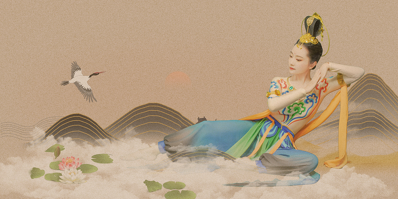 朕在拍照工笔画样片敦煌飞天